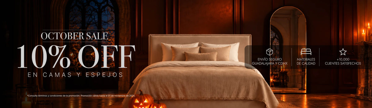 October Sale: 10% de descuento en camas y espejos